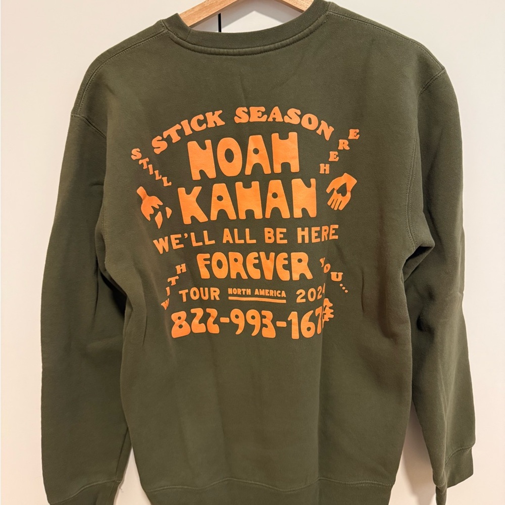 Noah Kahan 2025 Concert Olive Green Sweatershirt
